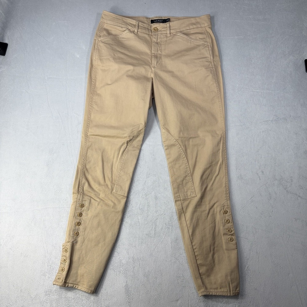 LAUREN RALPH LAUREN  Trousers ‎ Women's Size 6 Brown Slim Ankle Zip Casual